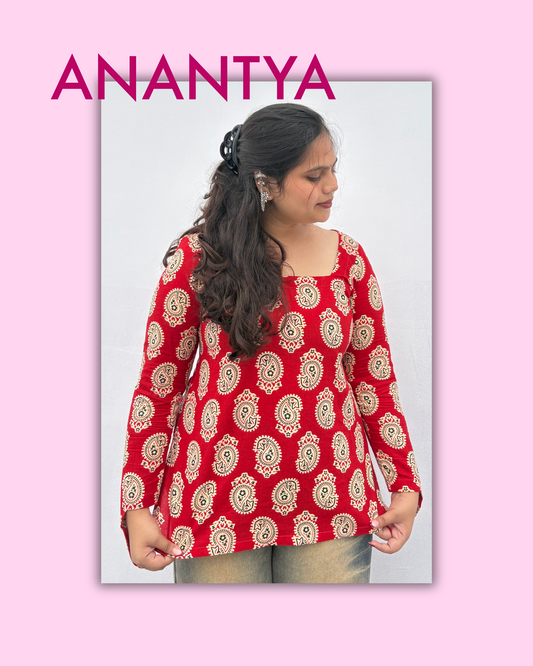 Anantaya – Red Paisley Cotton Kurti