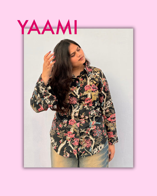 Yaami – Black Floral Cotton Shirt