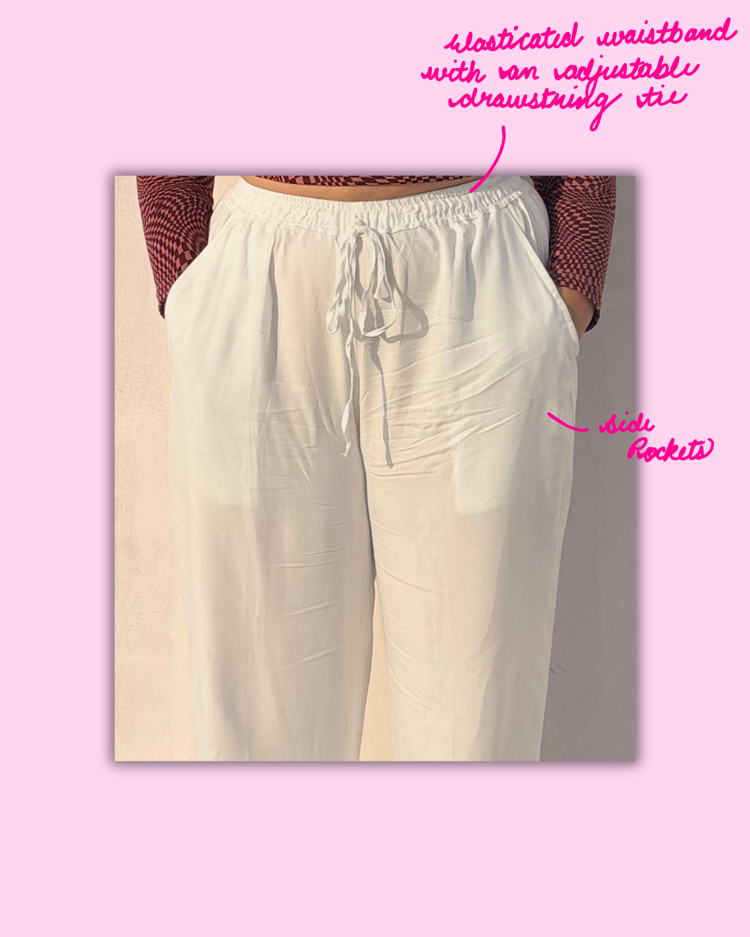 Ease Pant – Classic White Cotton Straight-fit