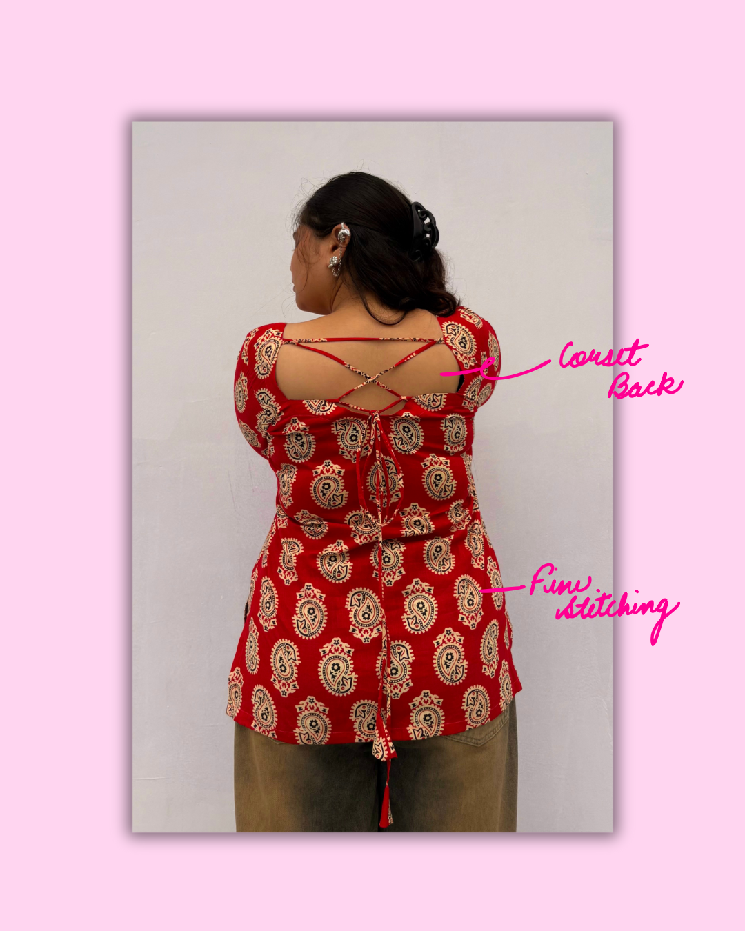 Anantaya – Red Paisley Cotton Kurti