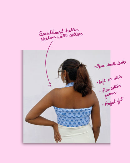 Niwara – Blue halter neck top