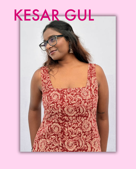 Kesar Gul – Floral Cotton Kurti
